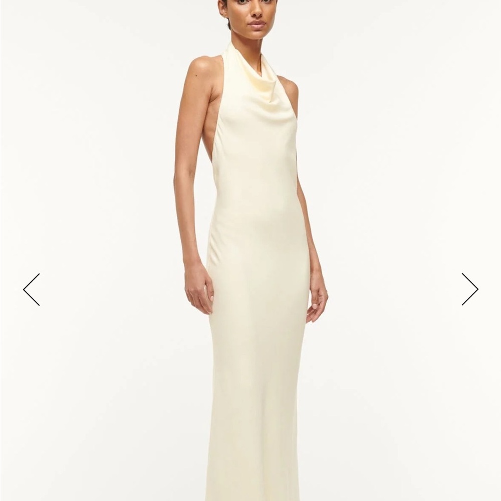 New With Tags Staud Cowl Neck Gown.
